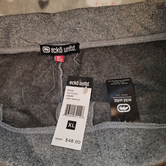 NWT Echo Unltd Grey men's sweatpants with pockets - Picture 3 of 4